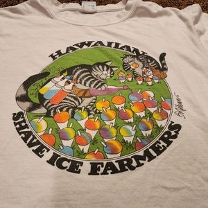 Klibam Hawaiian Shave Ice art Crazy Shirts t shirt white S cats